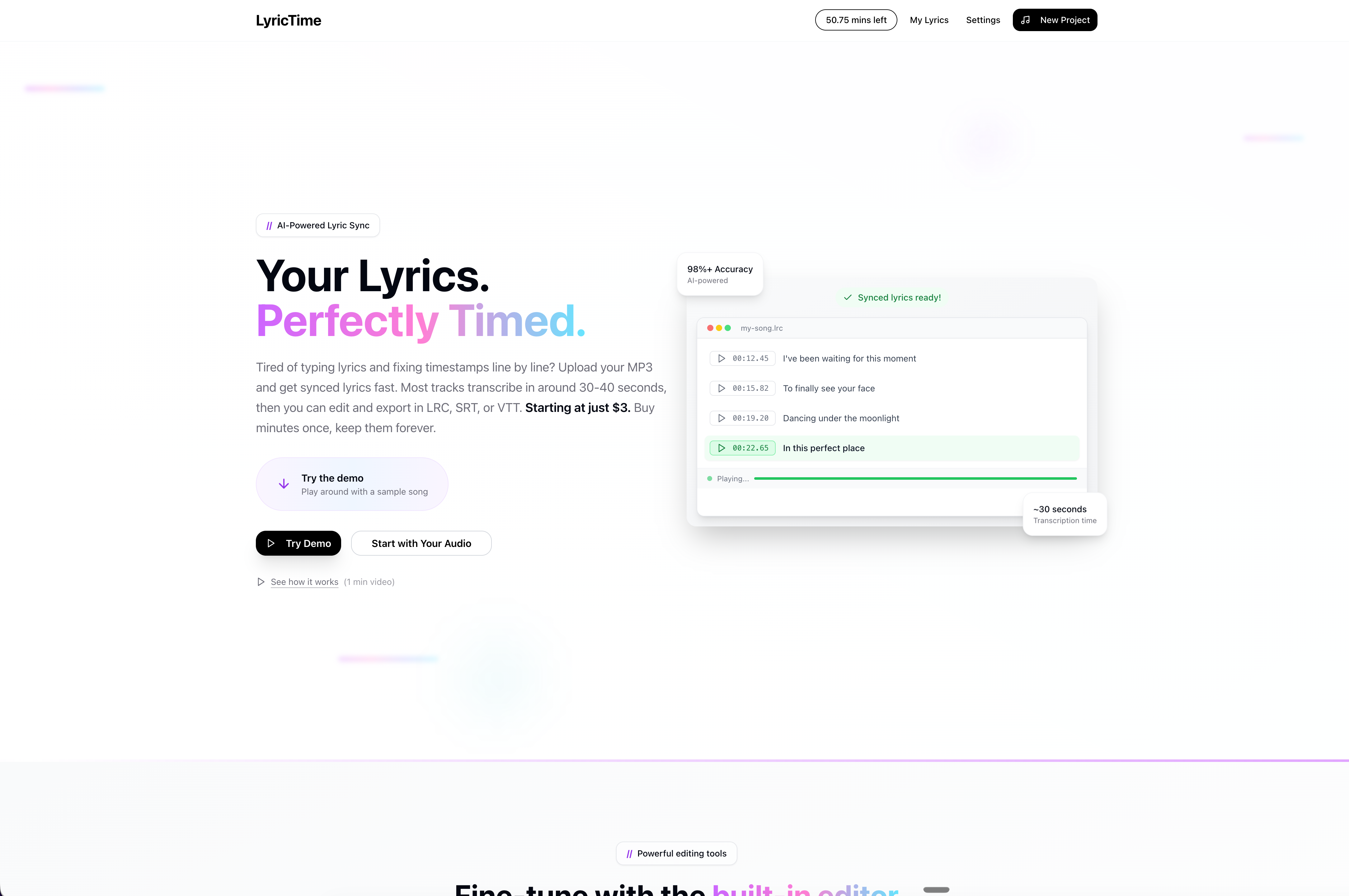 LyricTime - Launch AI