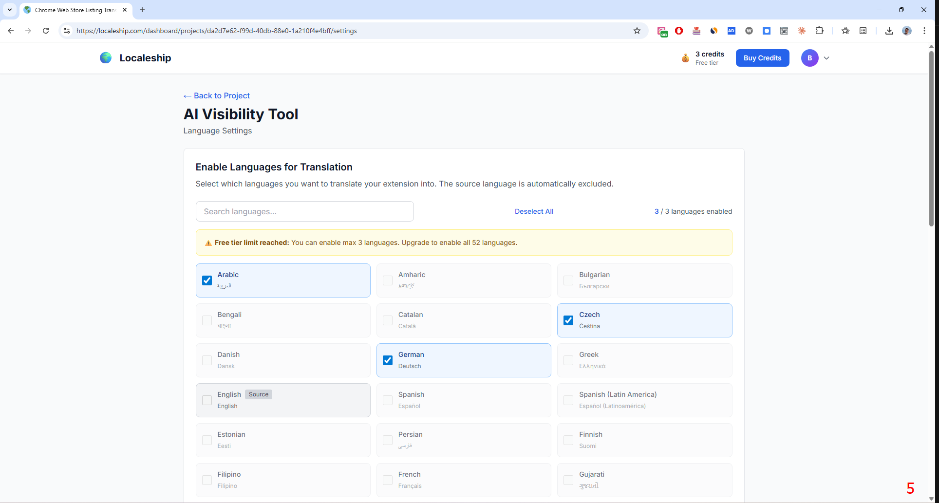 Chrome Extension Listing Translator - Launch AI