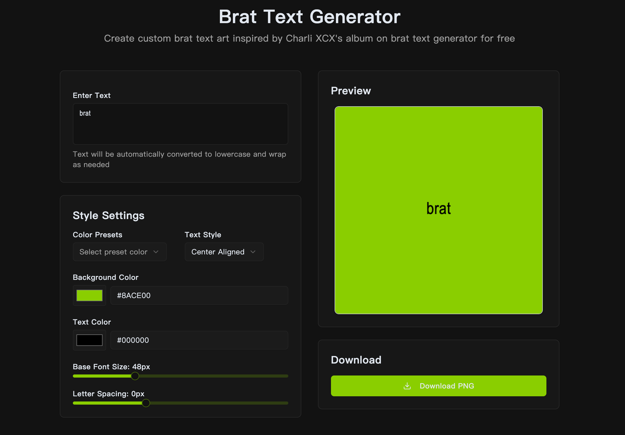 Brat Text Generator - Launch AI