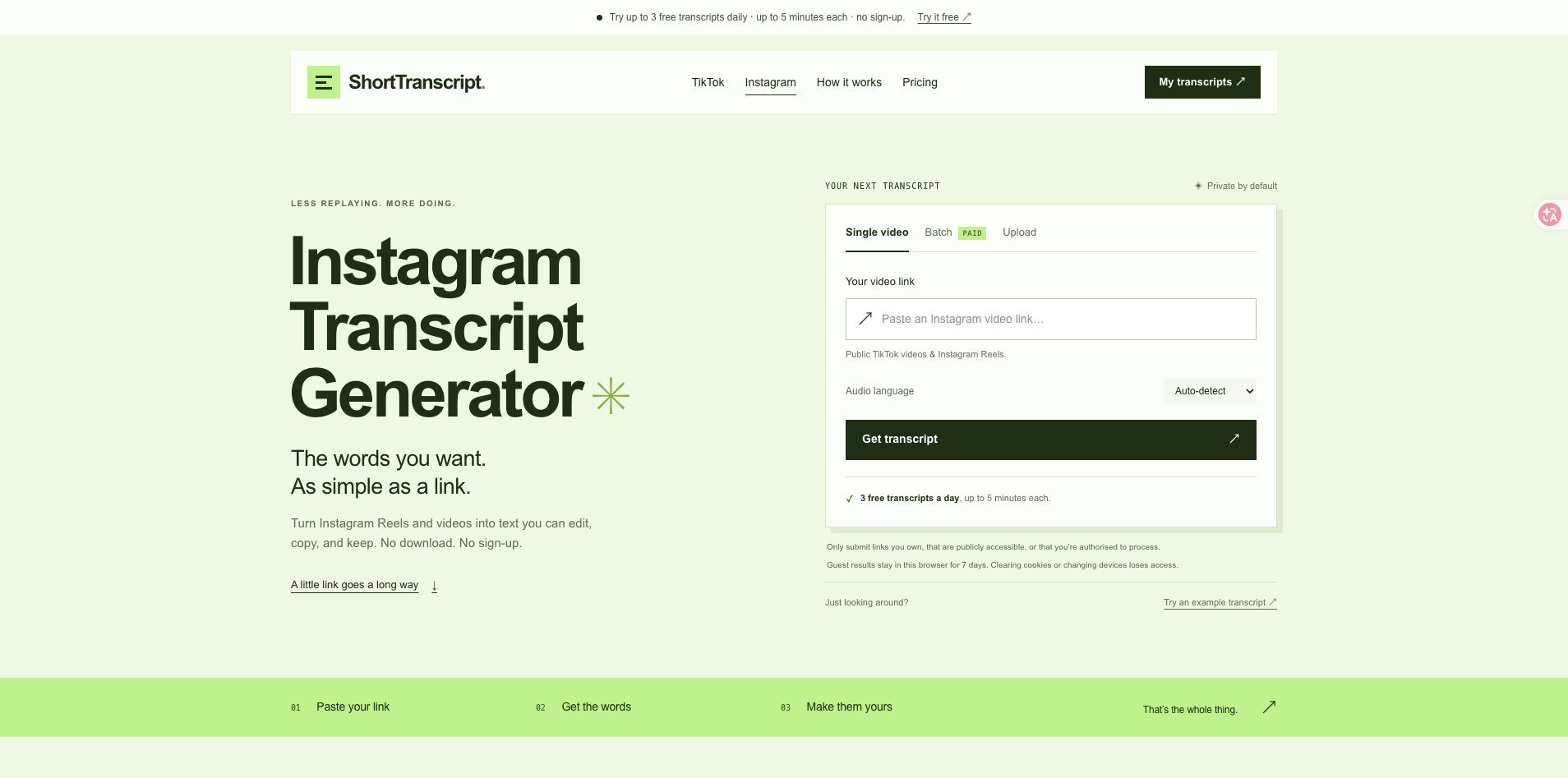 ShortTranscript product image 2
