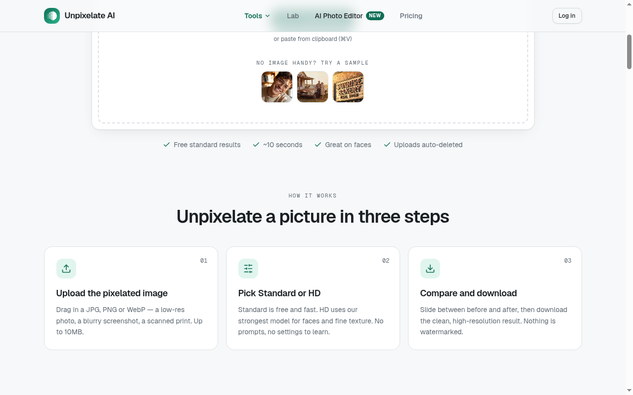 Unpixelate AI product image 3