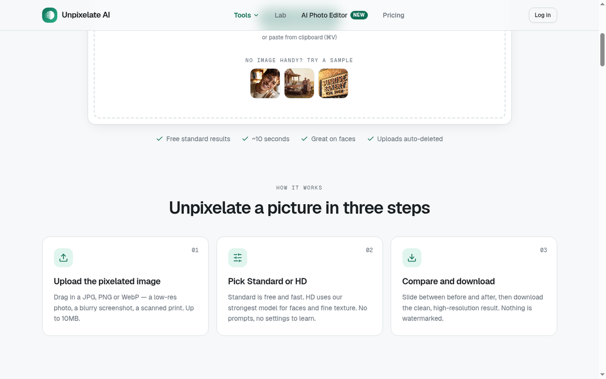 Unpixelate AI product image 3