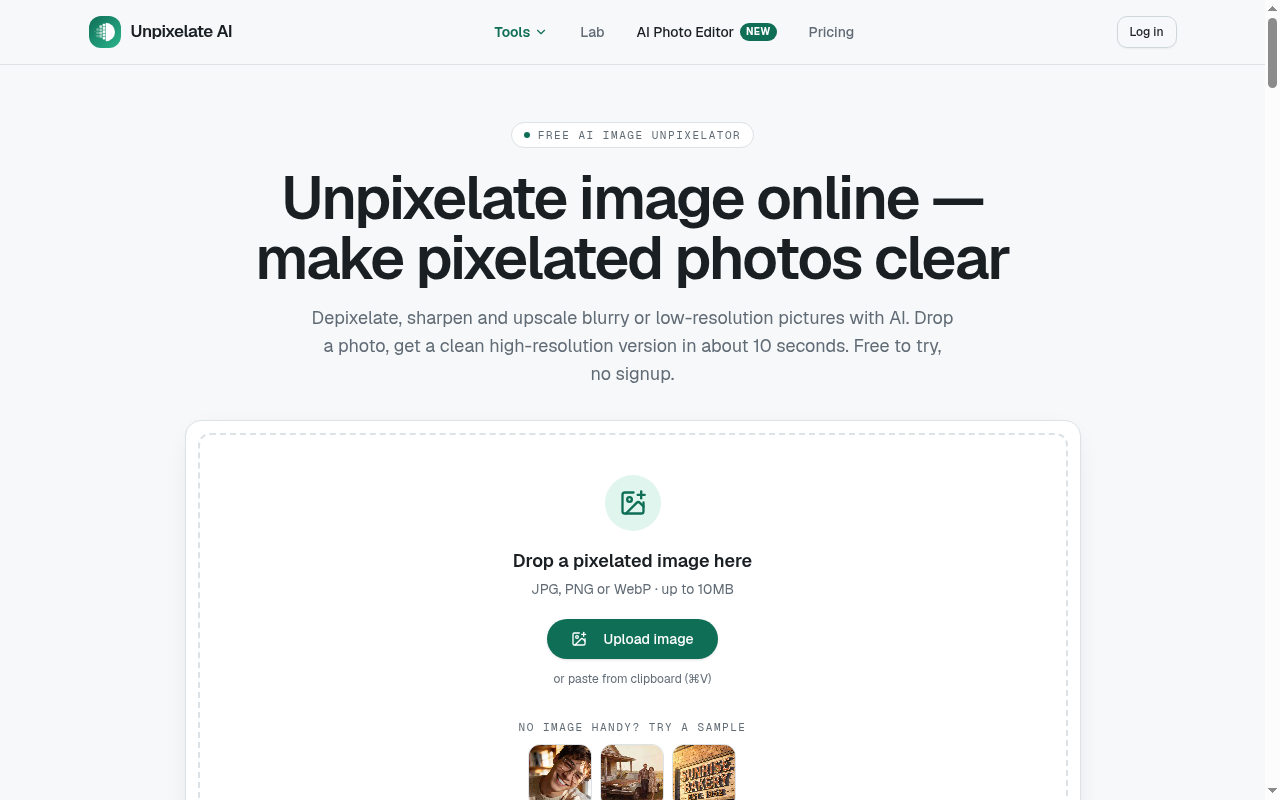 Unpixelate AI product image 1
