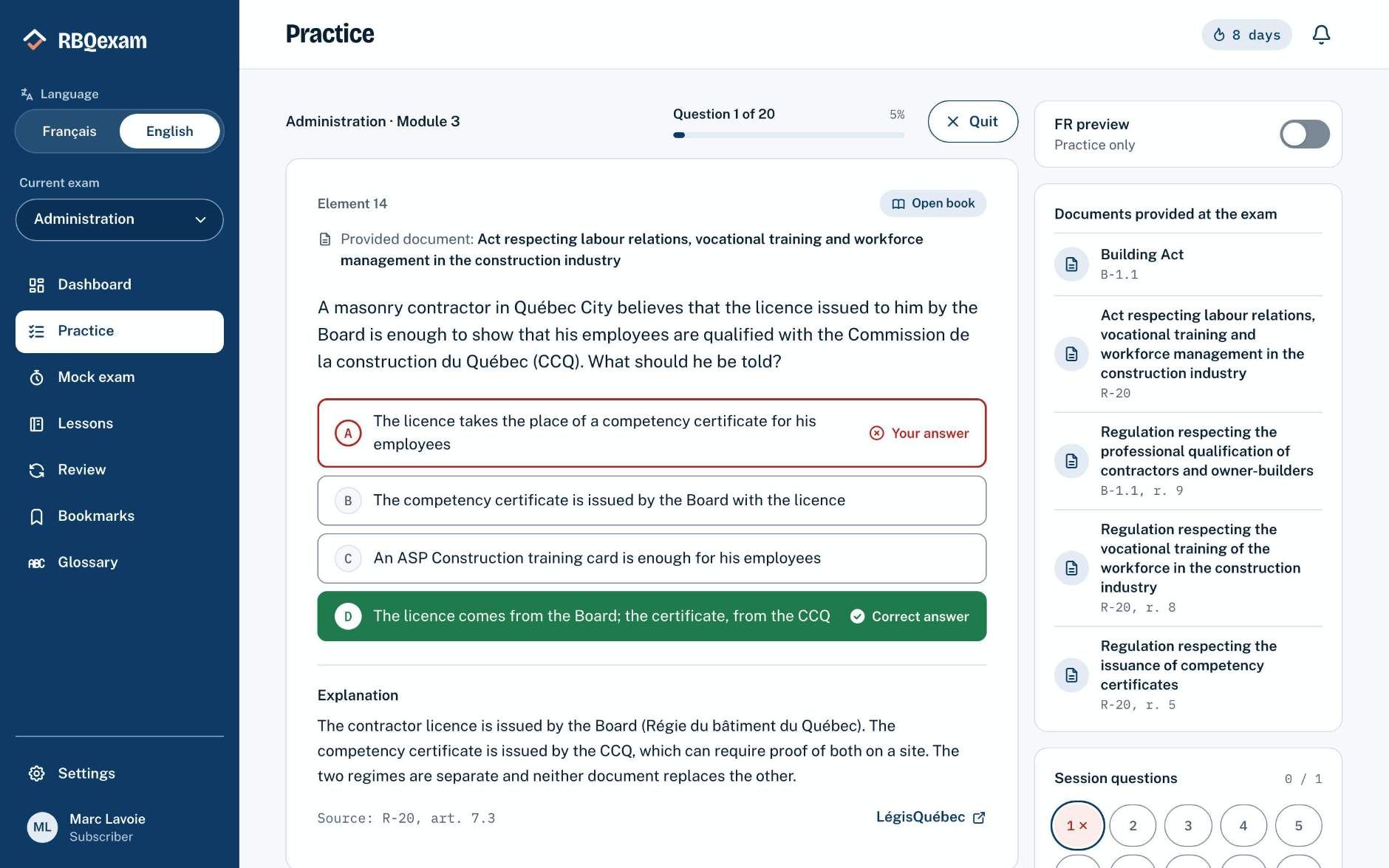 RBQ Exam product image 1