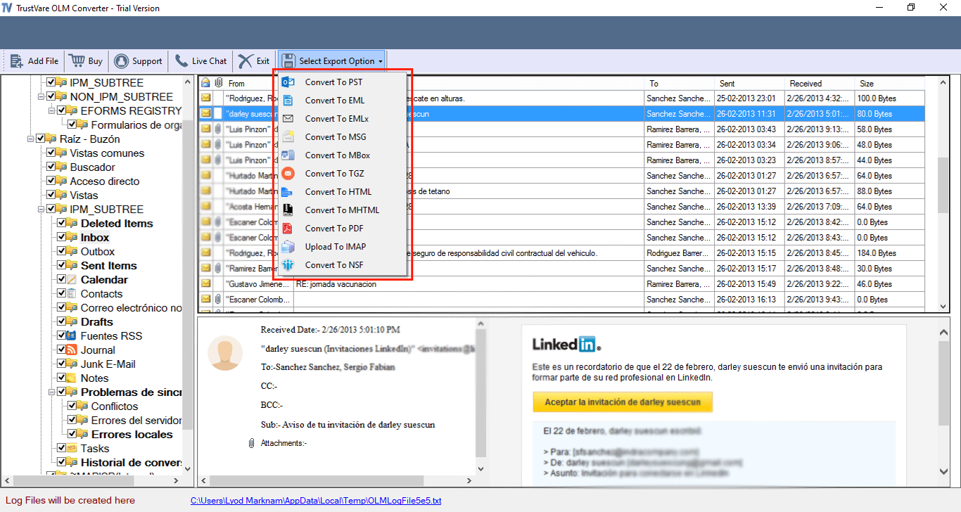 TrustVare OLM to PST Converter product image 4