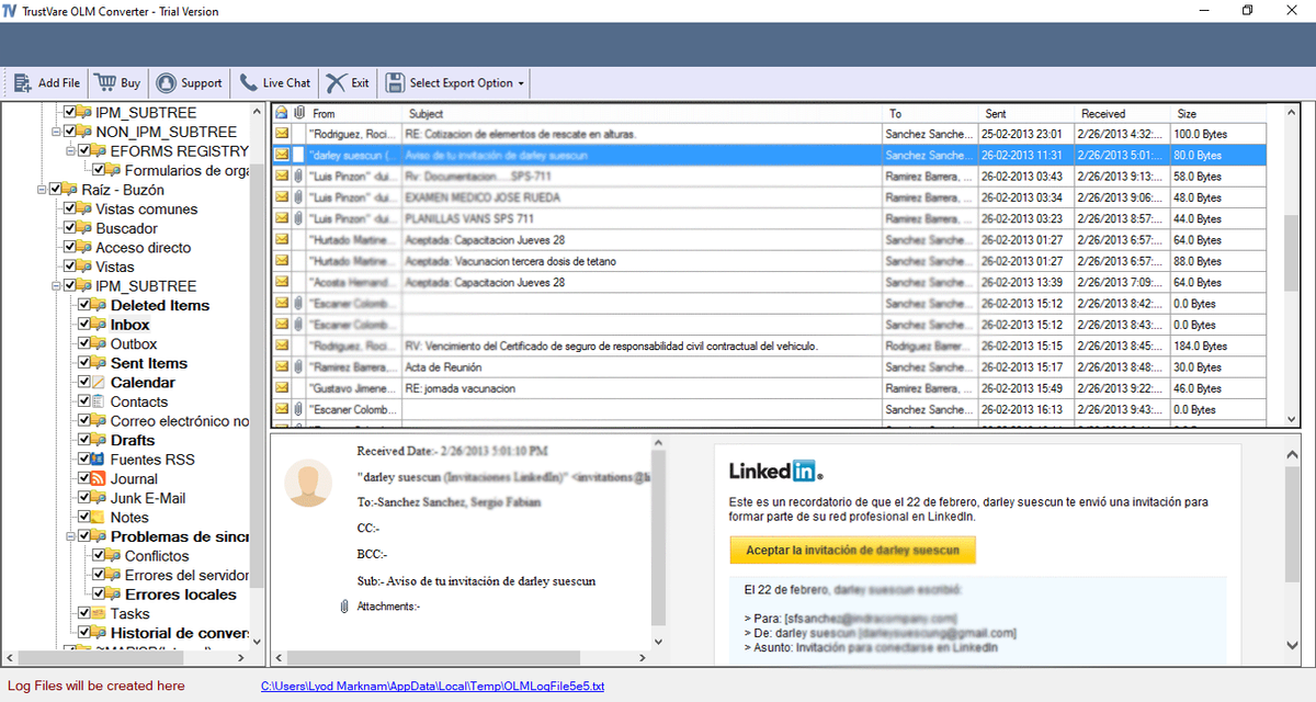 TrustVare OLM to PST Converter product image 2