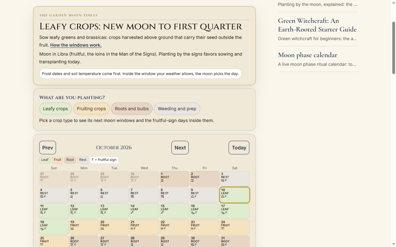 Gardening by the Moon Calendar product image 2