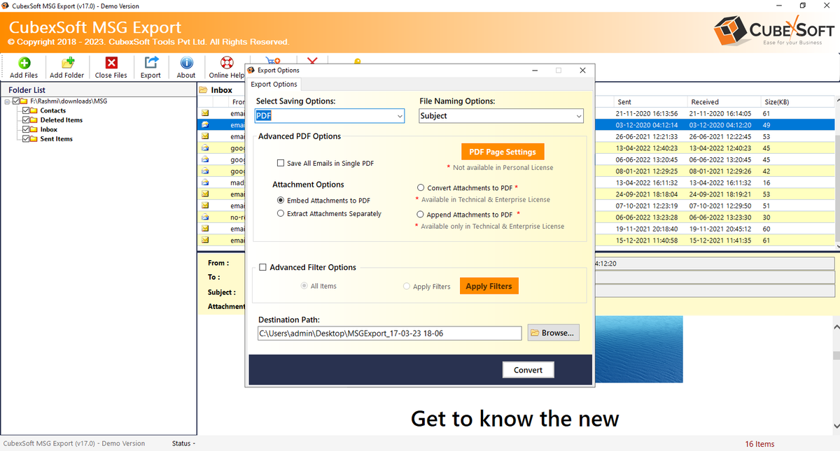 CubexSoft MSG to PDF Converter product image 1