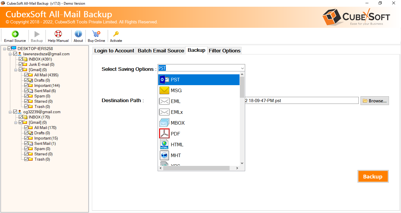 CubexSoft Email Backup Software product image 1