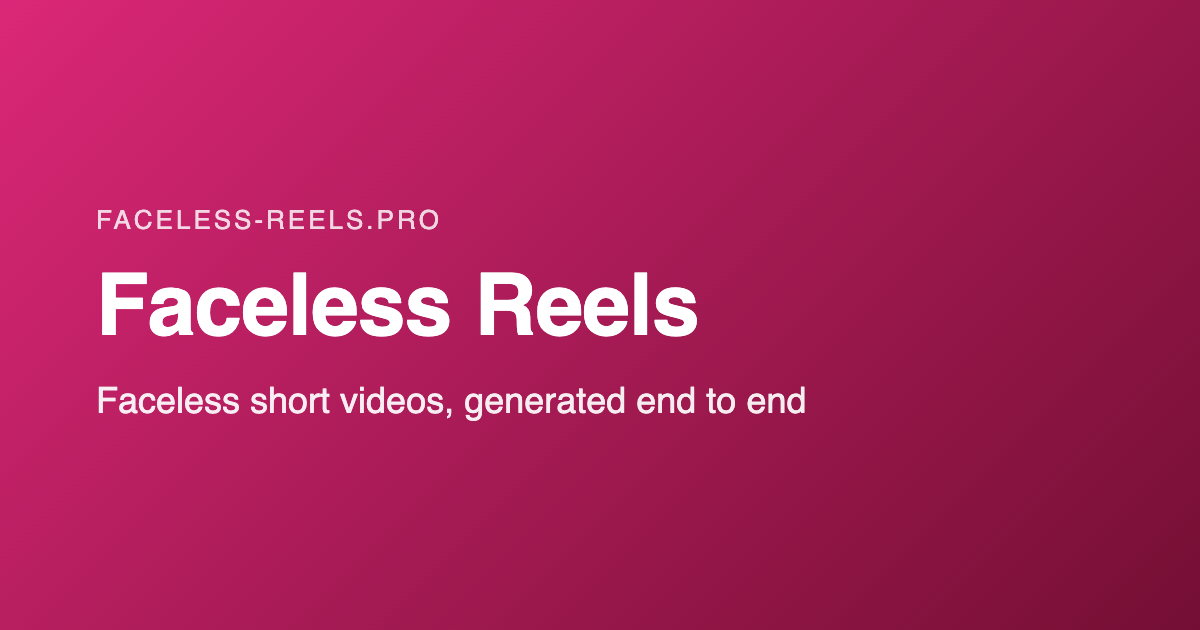 Faceless Reels product image 1
