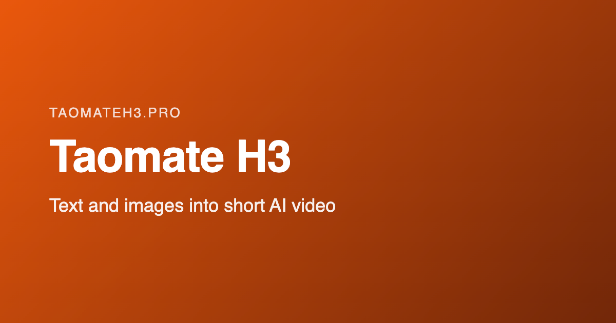 Taomate H3 product image 1